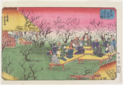 View of the Plum Garden at Umeyashiki, June 1853 by Utagawa Yoshikazu